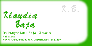 klaudia baja business card